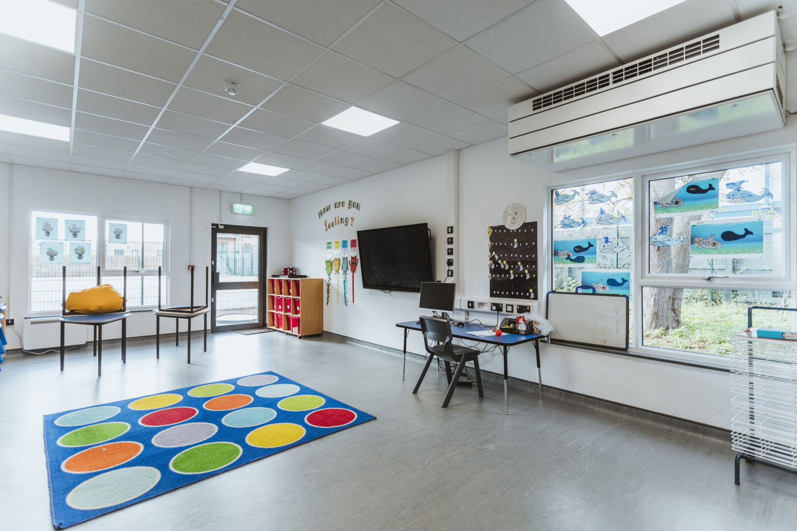 Broadfields Primary School project by, Net Zero Panels, Internal view of the school classroom